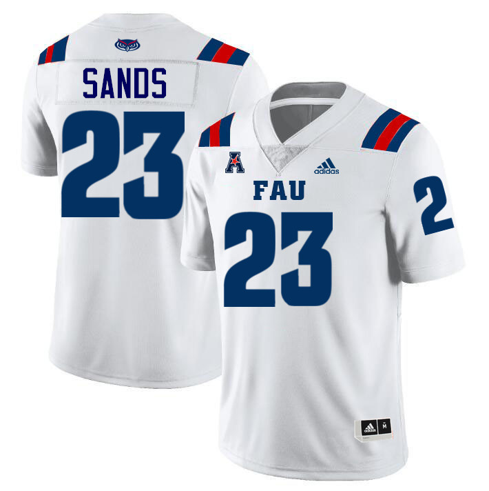 #23 Gemari Sands FAU Jersey,Florida Atlantic Owls Football Jersey,Uniforms,Gears-White